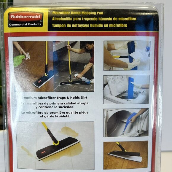 Rubbermaid Commercial Economy Wet Mopping Pad Microfiber 18" Blue Q409-20 - Picture 3 of 5
